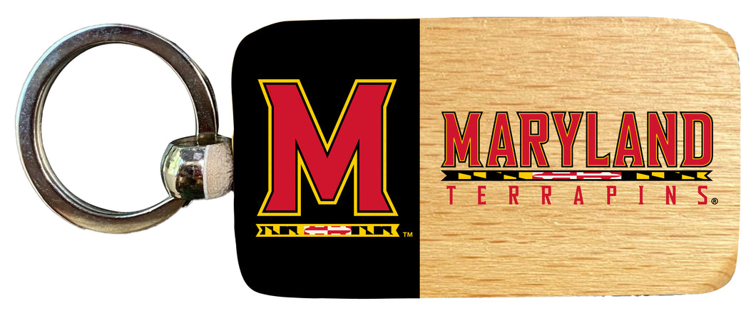 Maryland Terrapins 2.5 x 1-Inch Wooden Keychain Officially Licensed Collegiate Product Single