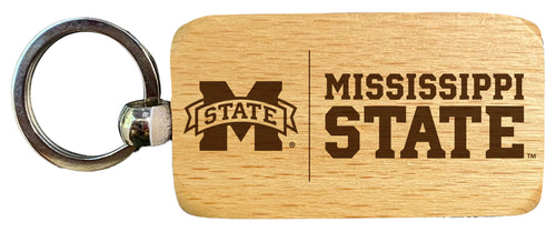 Mississippi State Bulldogs 2.5 x 1-Inch Engraved Wooden Keychain Officially Licensed Collegiate Product 2-Pack