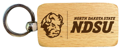 North Dakota State Bison 2.5 x 1-Inch Engraved Wooden Keychain Officially Licensed Collegiate Product 2-Pack