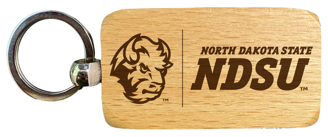 North Dakota State Bison 2.5 x 1-Inch Engraved Wooden Keychain Officially Licensed Collegiate Product 2-Pack