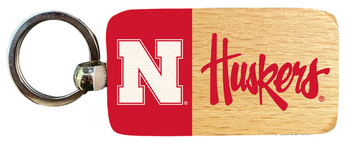 Nebraska Cornhuskers 2.5 x 1-Inch Wooden Keychain Officially Licensed Collegiate Product 2-Pack