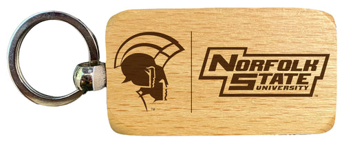 Norfolk State University 2.5 x 1-Inch Engraved Wooden Keychain Officially Licensed Collegiate Product 2-Pack