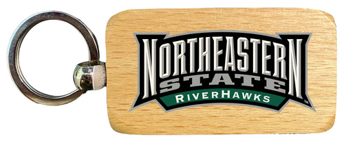 Northeastern State University Riverhawks 2.5 x 1-Inch Wooden Keychain Officially Licensed Collegiate Product Single