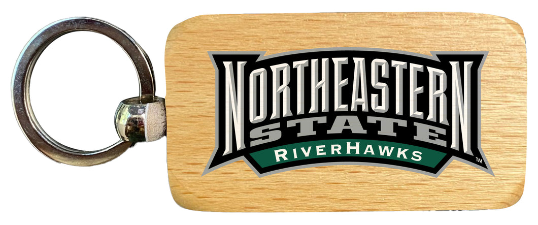 Northeastern State University Riverhawks 2.5 x 1-Inch Wooden Keychain Officially Licensed Collegiate Product Single