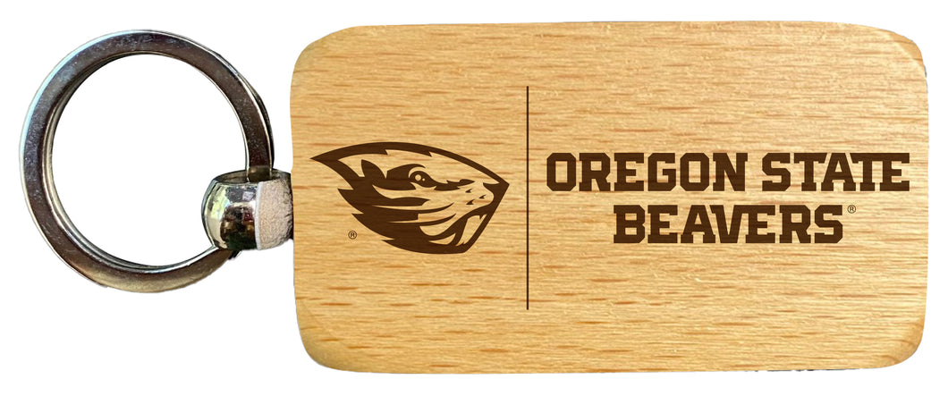 Oregon State Beavers 2.5 x 1-Inch Engraved Wooden Keychain Officially Licensed Collegiate Product Single Unit