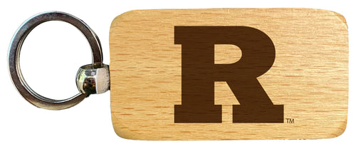 Rutgers Scarlet Knights 2.5 x 1-Inch Engraved Wooden Keychain Officially Licensed Collegiate Product Single Unit