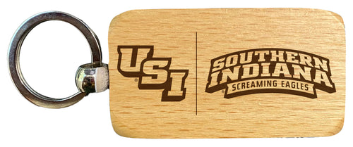 University of Southern Indiana 2.5 x 1-Inch Engraved Wooden Keychain Officially Licensed Collegiate Product Single Unit