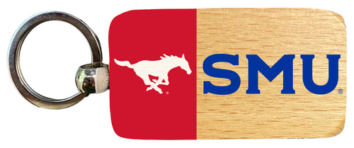 Southern Methodist University 2.5 x 1-Inch Wooden Keychain Officially Licensed Collegiate Product Single