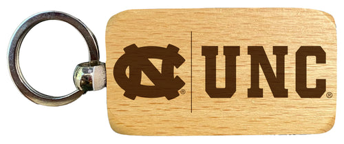 UNC Tar Heels 2.5 x 1-Inch Engraved Wooden Keychain Officially Licensed Collegiate Product 2-Pack