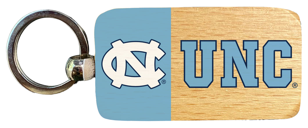 UNC Tar Heels 2.5 x 1-Inch Wooden Keychain Officially Licensed Collegiate Product 2-Pack