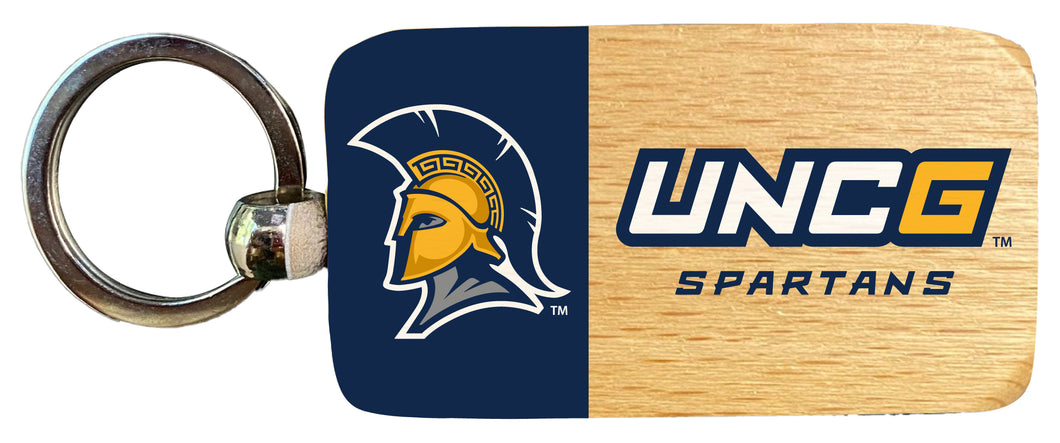 North Carolina Greensboro Spartans 2.5 x 1-Inch Wooden Keychain Officially Licensed Collegiate Product Single