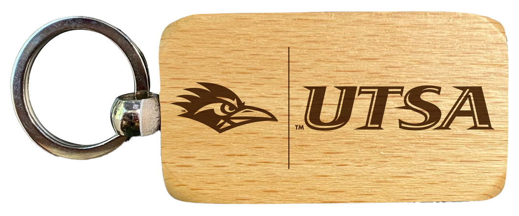 UTSA Road Runners 2.5 x 1-Inch Engraved Wooden Keychain Officially Licensed Collegiate Product Single Unit