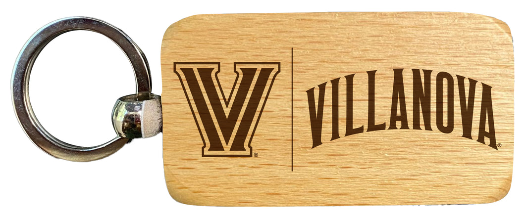 Villanova Wildcats 2.5 x 1-Inch Engraved Wooden Keychain Officially Licensed Collegiate Product 4-Pack