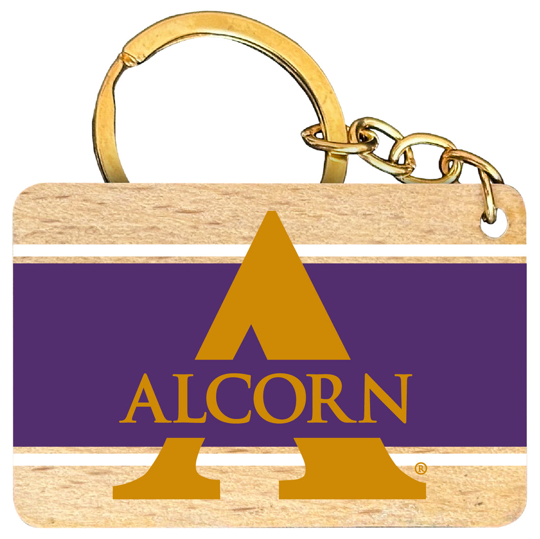 Alcorn State Braves Flat Wood Keychain 1.5