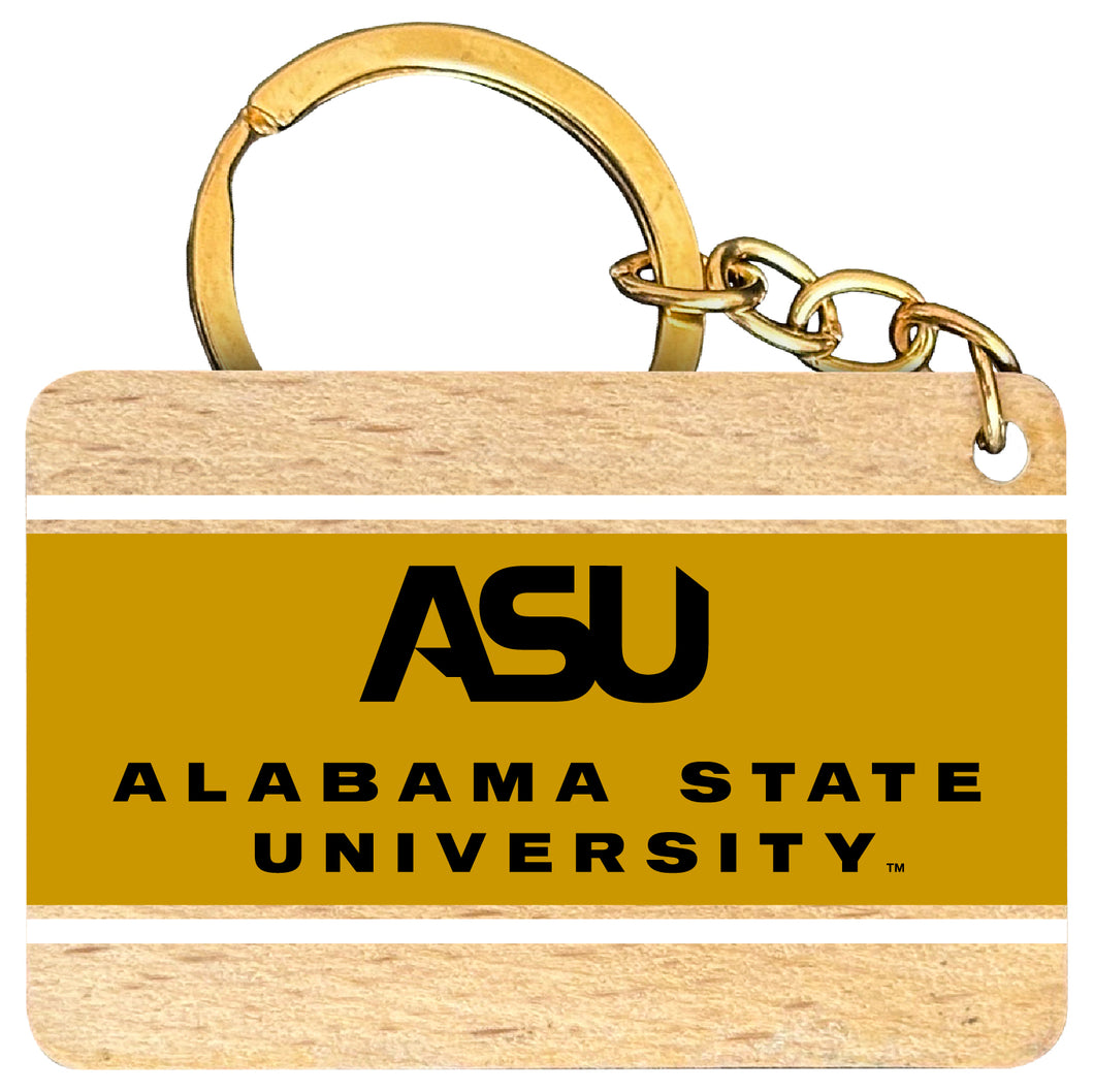 Alabama State University Flat Wood Keychain 1.5