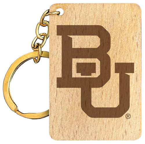 Baylor Bears Engraved Flat Wood Keychain 1.5