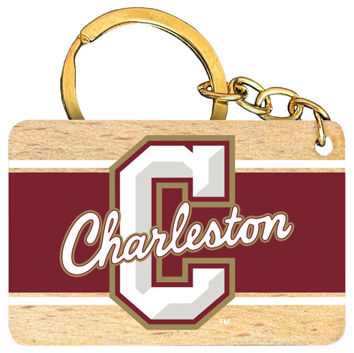 College of Charleston Flat Wood Keychain 1.5