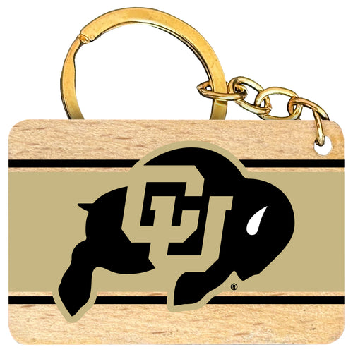 Colorado Buffaloes Flat Wood Keychain 1.5