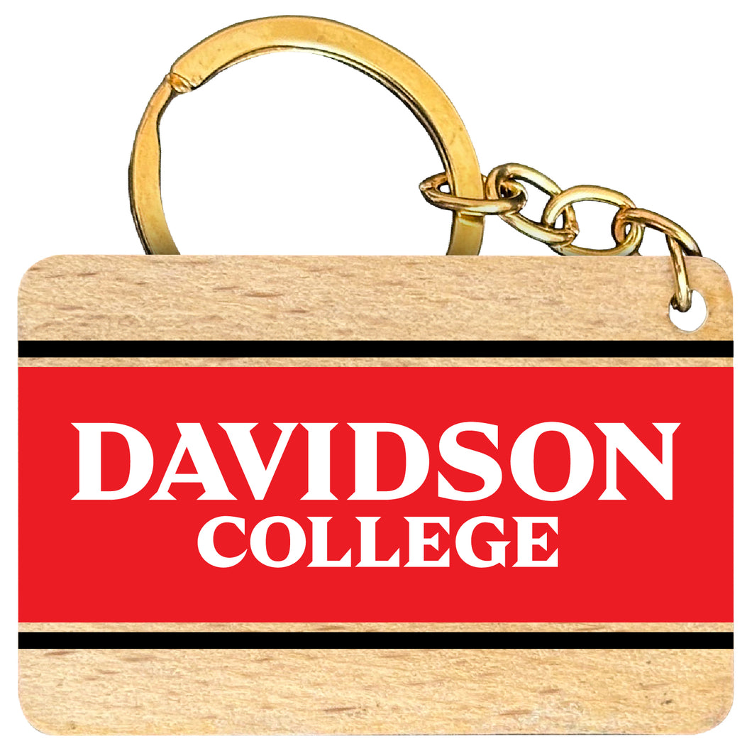 Davidson College Flat Wood Keychain 1.5