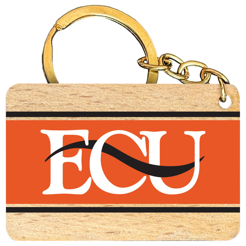 East Central University Tigers Flat Wood Keychain 1.5