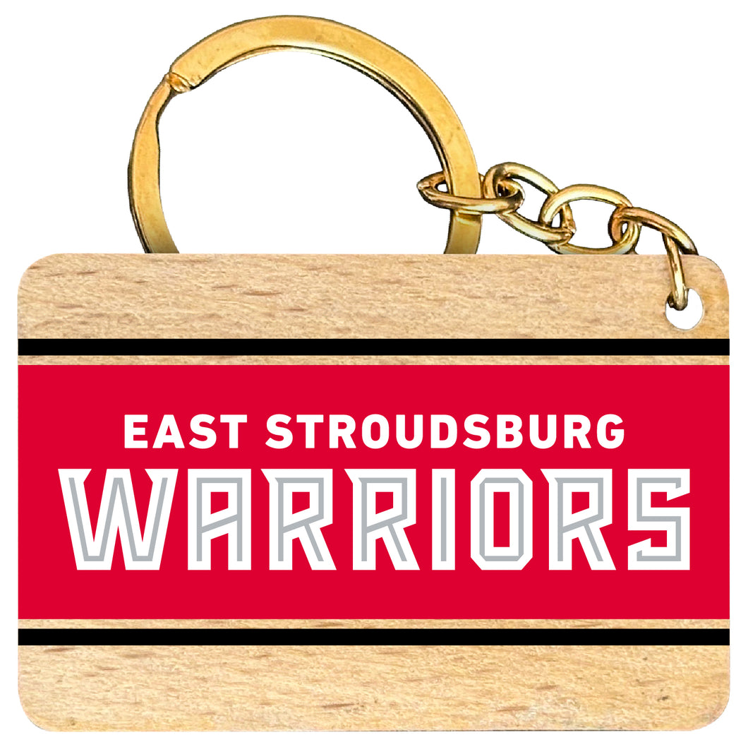 East Stroudsburg University Flat Wood Keychain 1.5