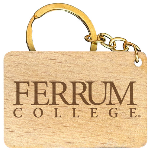 Ferrum College Engraved Flat Wood Keychain 1.5