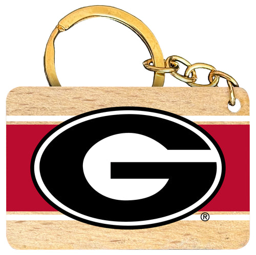 Georgia Bulldogs Flat Wood Keychain 1.5