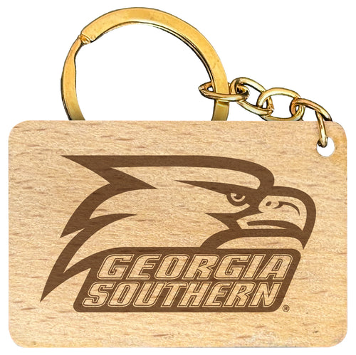 Georgia Southern Eagles Engraved Flat Wood Keychain 1.5