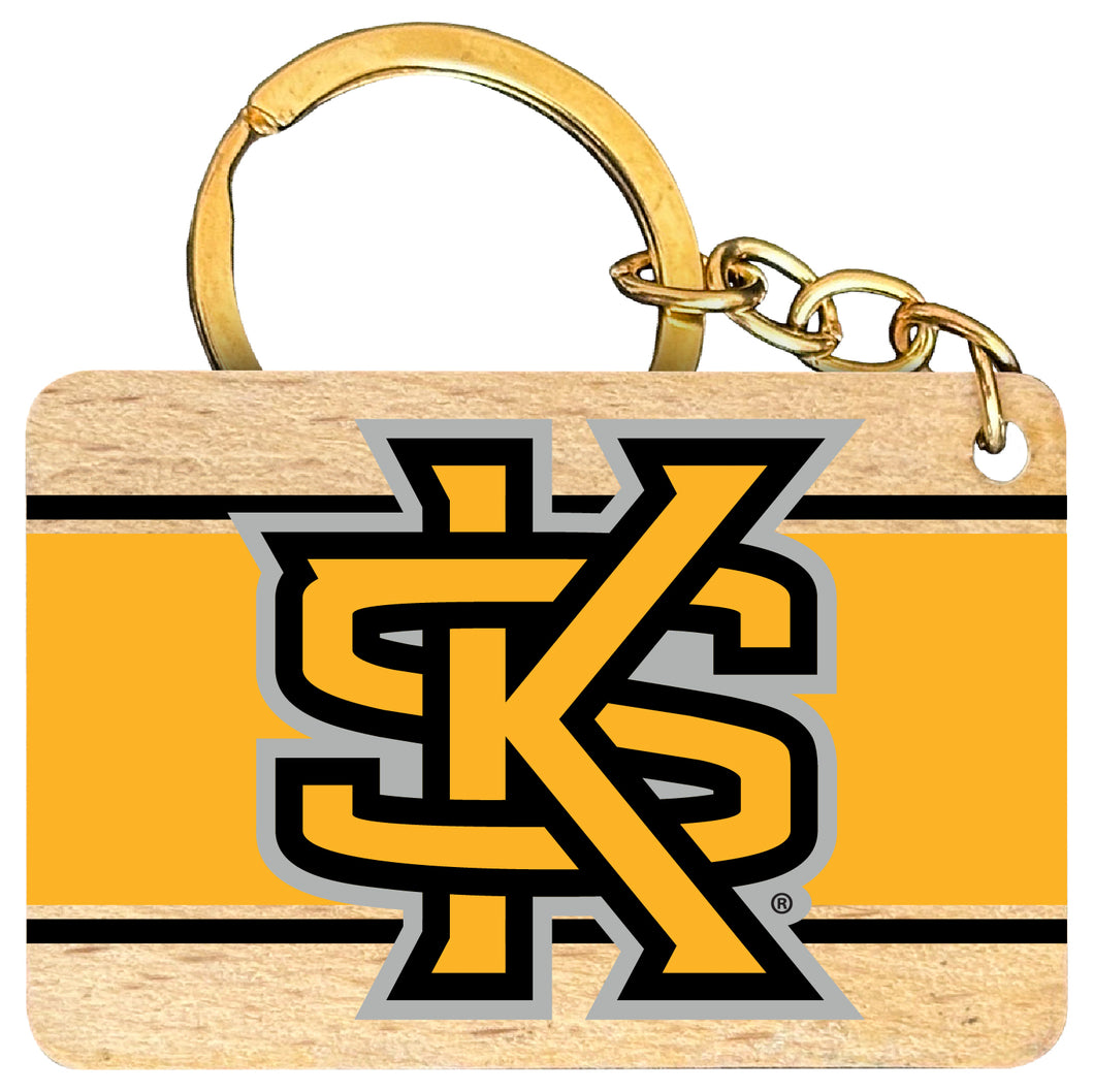 Kennesaw State University Flat Wood Keychain 1.5