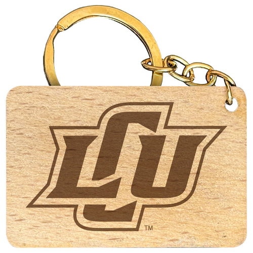 Lubbock Christian University Chaparral Engraved Flat Wood Keychain 1.5