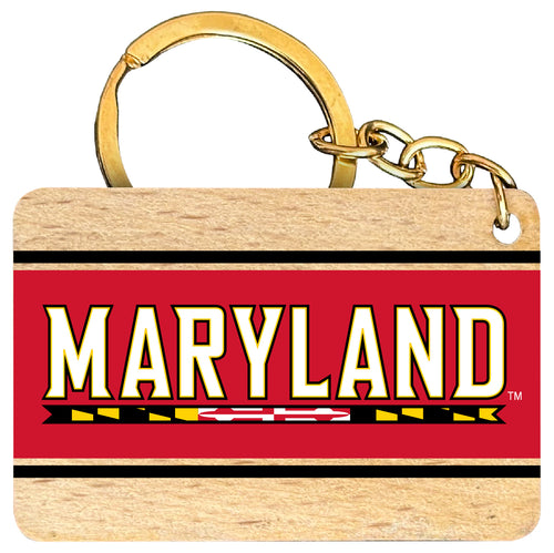 Maryland Terrapins Flat Wood Keychain 1.5