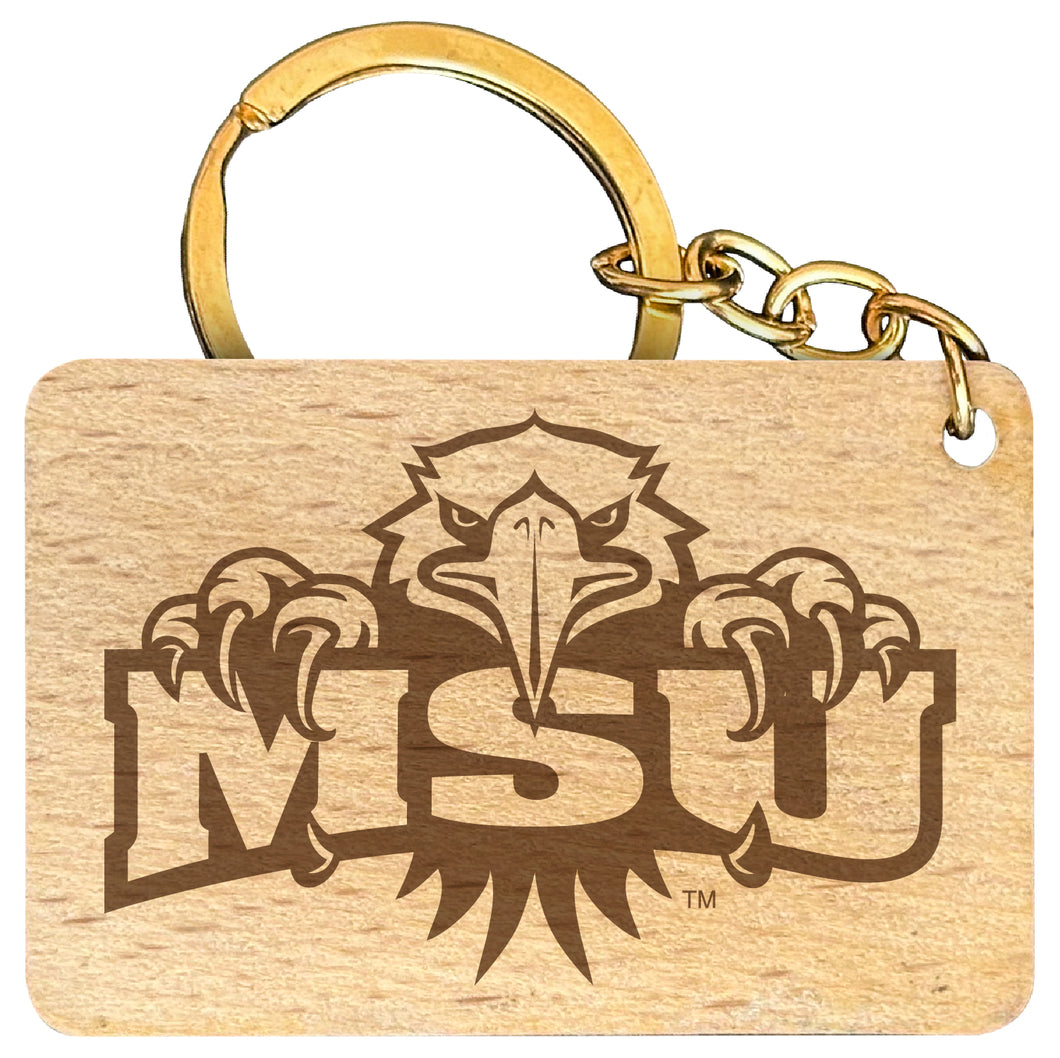 Morehead State University Engraved Flat Wood Keychain 1.5