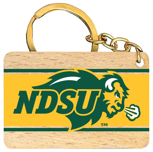 North Dakota State Bison Flat Wood Keychain 1.5