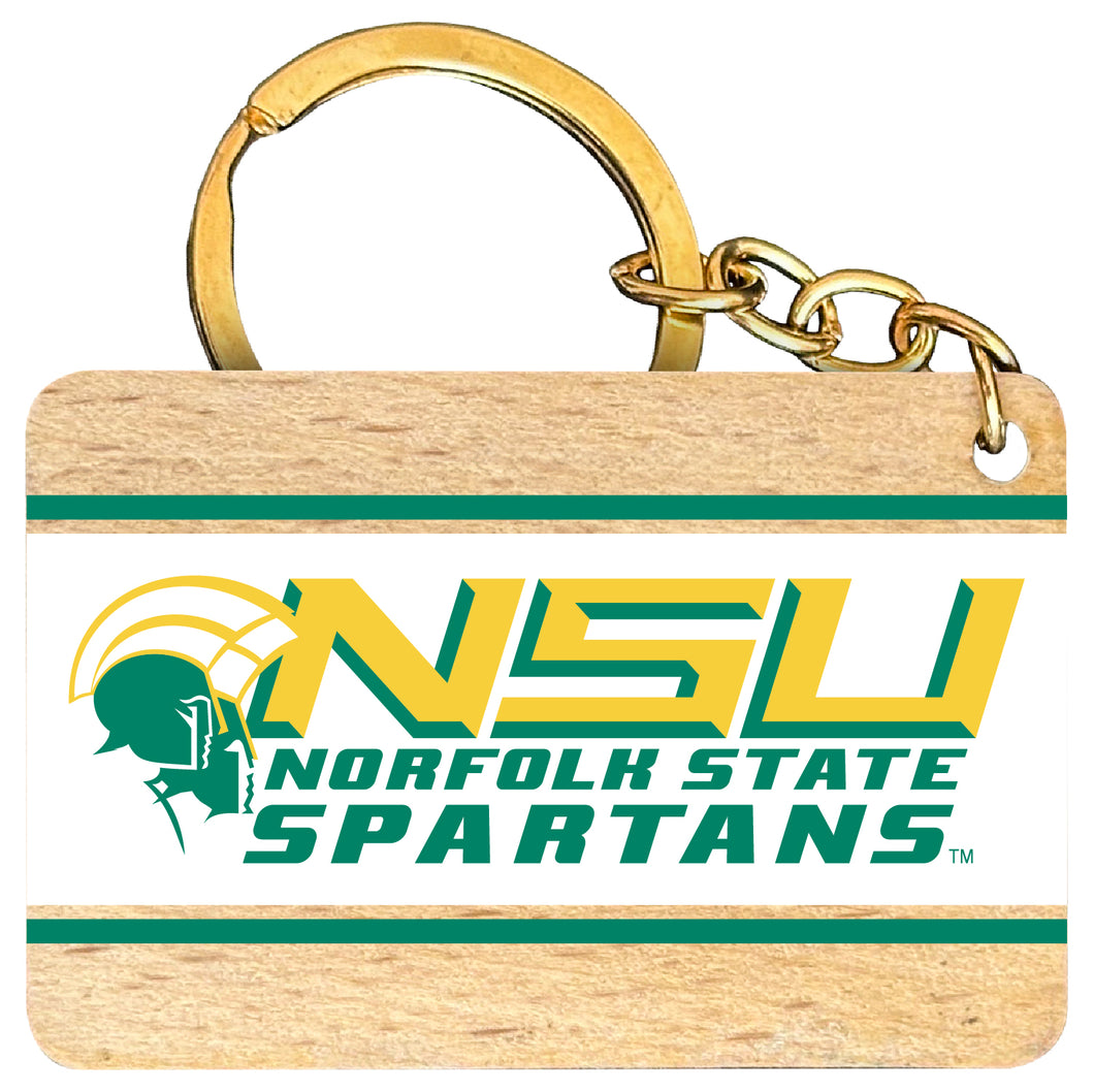 Norfolk State University Flat Wood Keychain 1.5