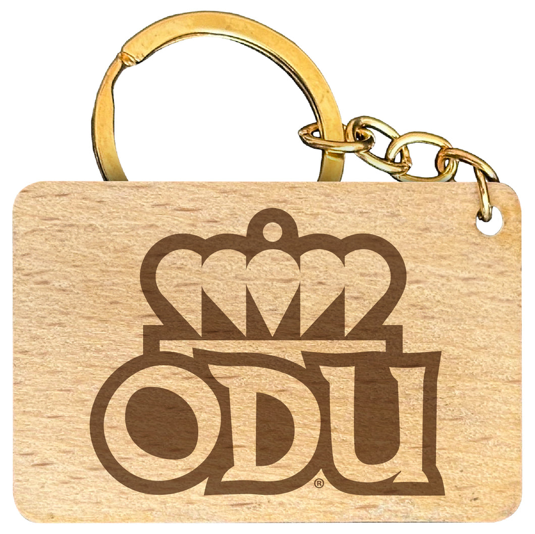 Old Dominion Monarchs Engraved Flat Wood Keychain 1.5