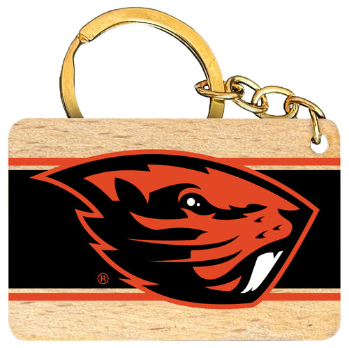 Oregon State Beavers Flat Wood Keychain 1.5