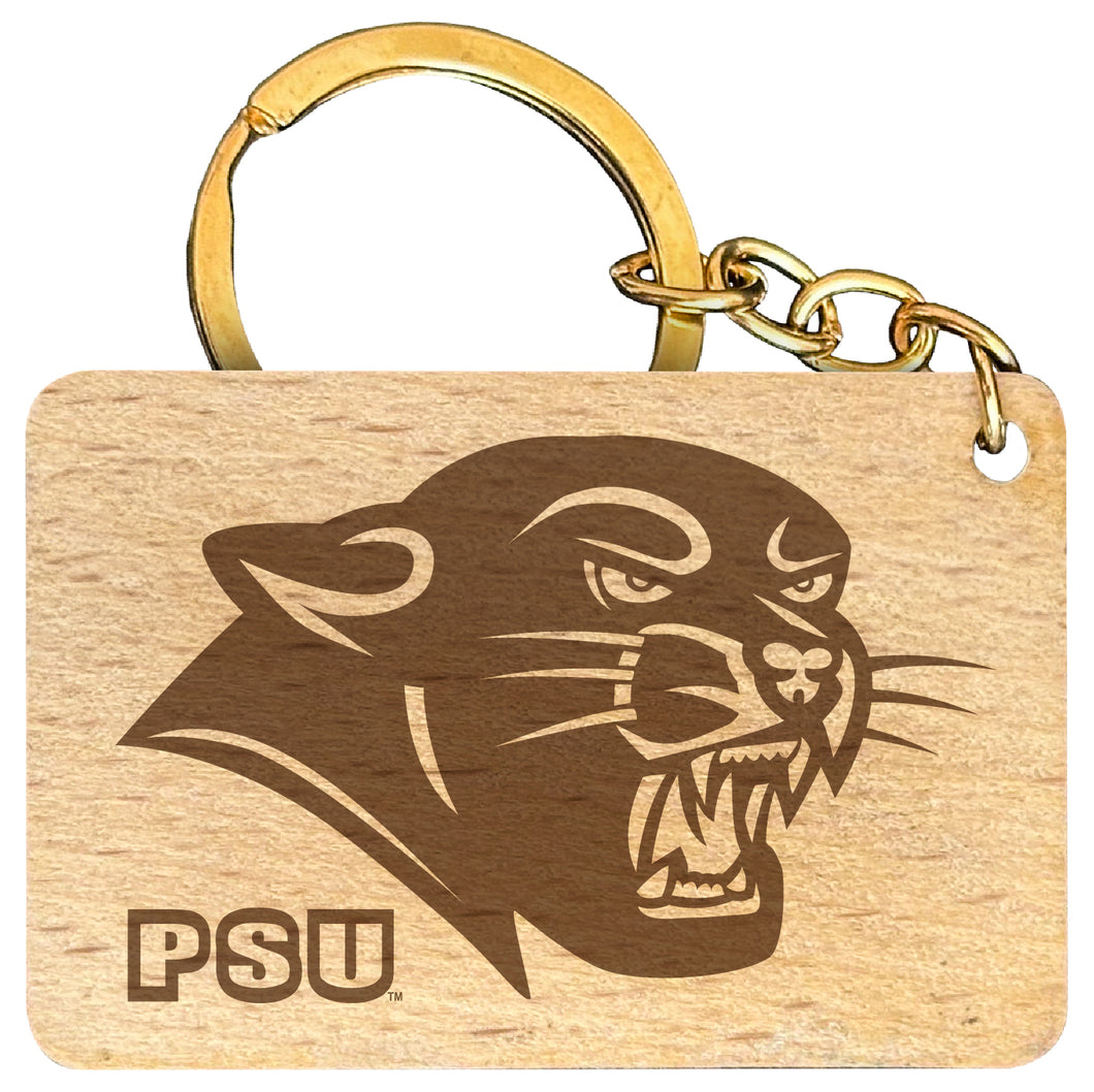 Plymouth State University Engraved Flat Wood Keychain 1.5