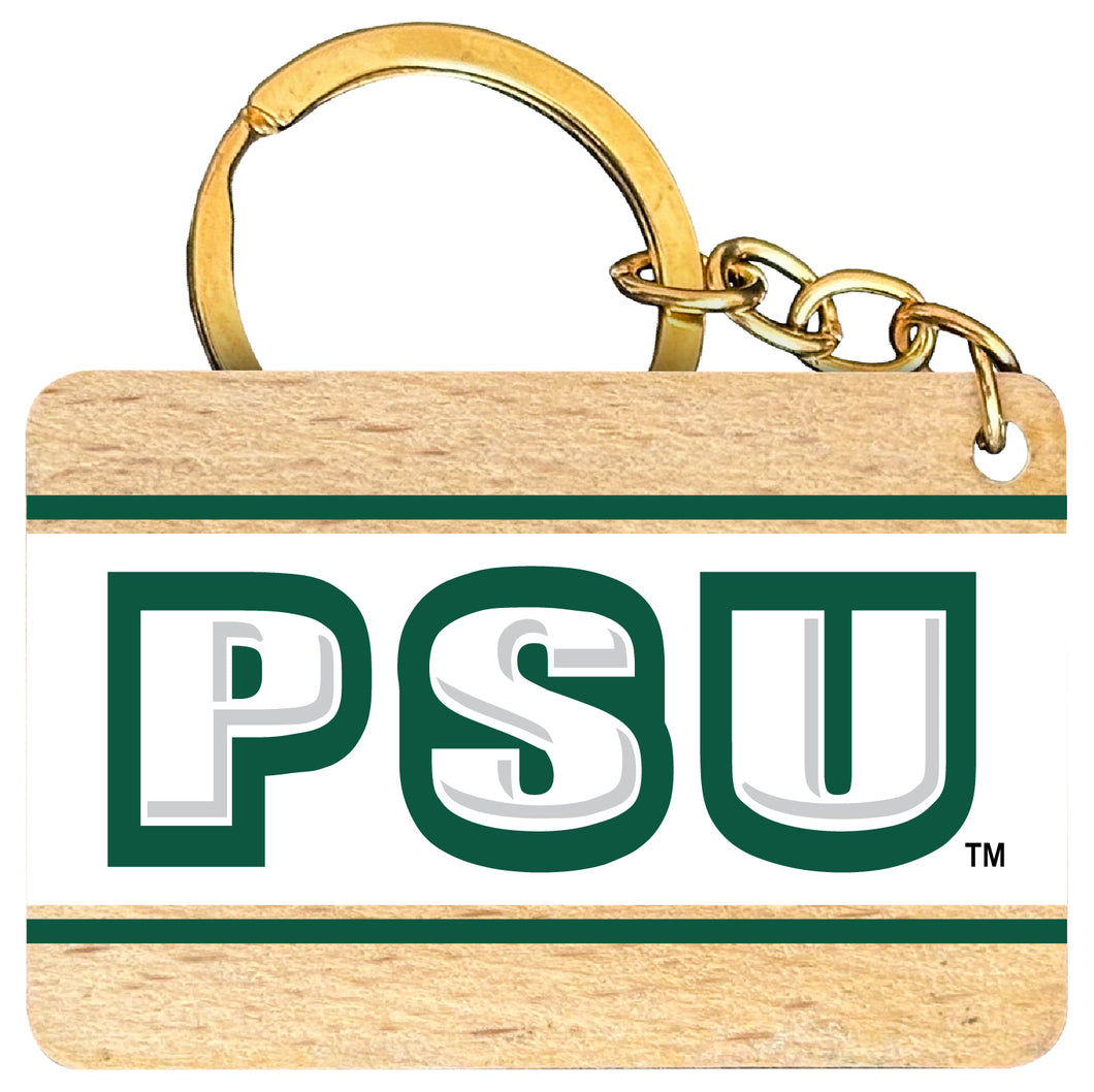 Plymouth State University Flat Wood Keychain 1.5