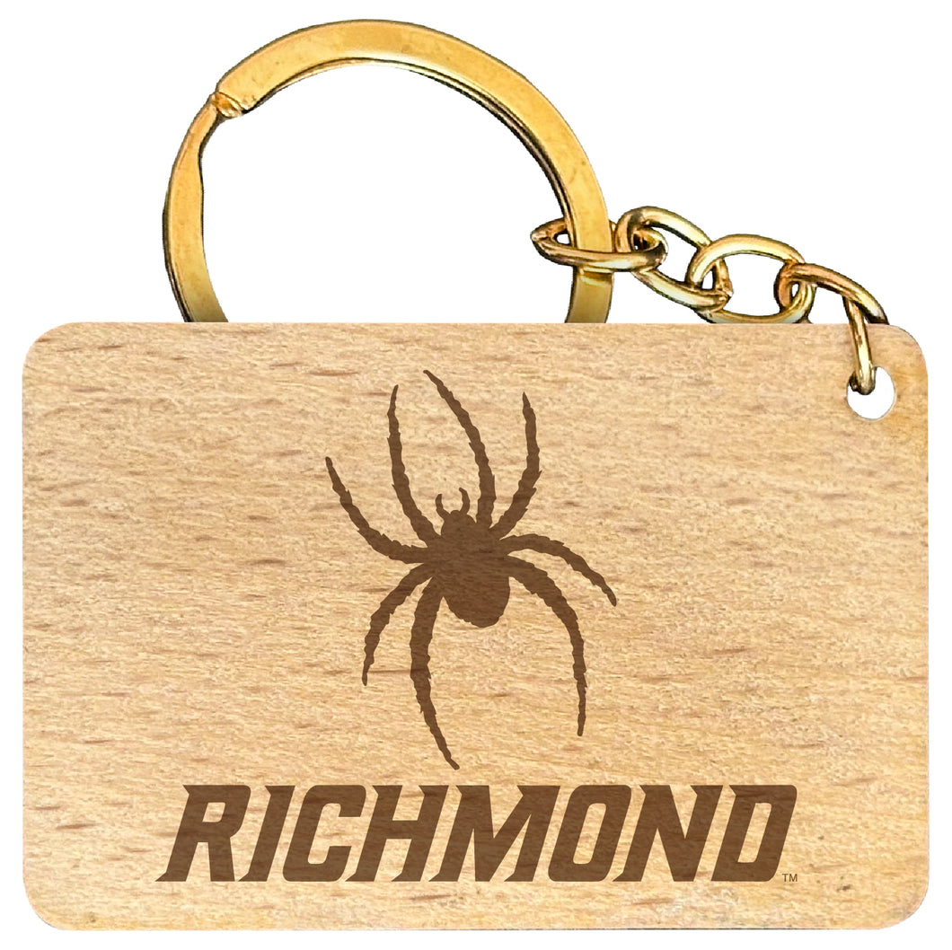 Richmond Spiders Engraved Flat Wood Keychain 1.5