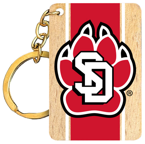 South Dakota Coyotes Flat Wood Keychain 1.5