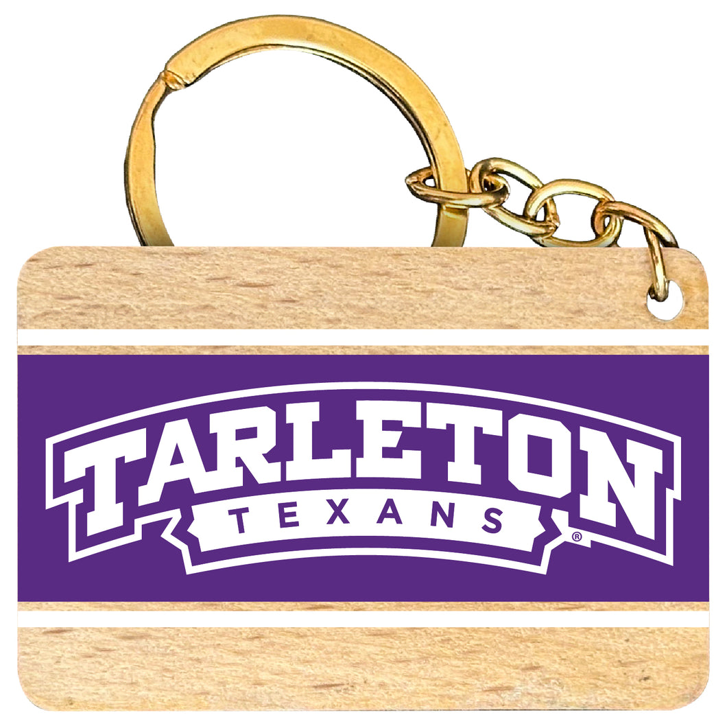 Tarleton State University Flat Wood Keychain 1.5