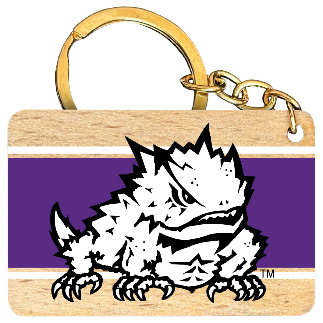 Texas Christian University Flat Wood Keychain 1.5