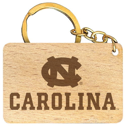 UNC Tar Heels Engraved Flat Wood Keychain 1.5