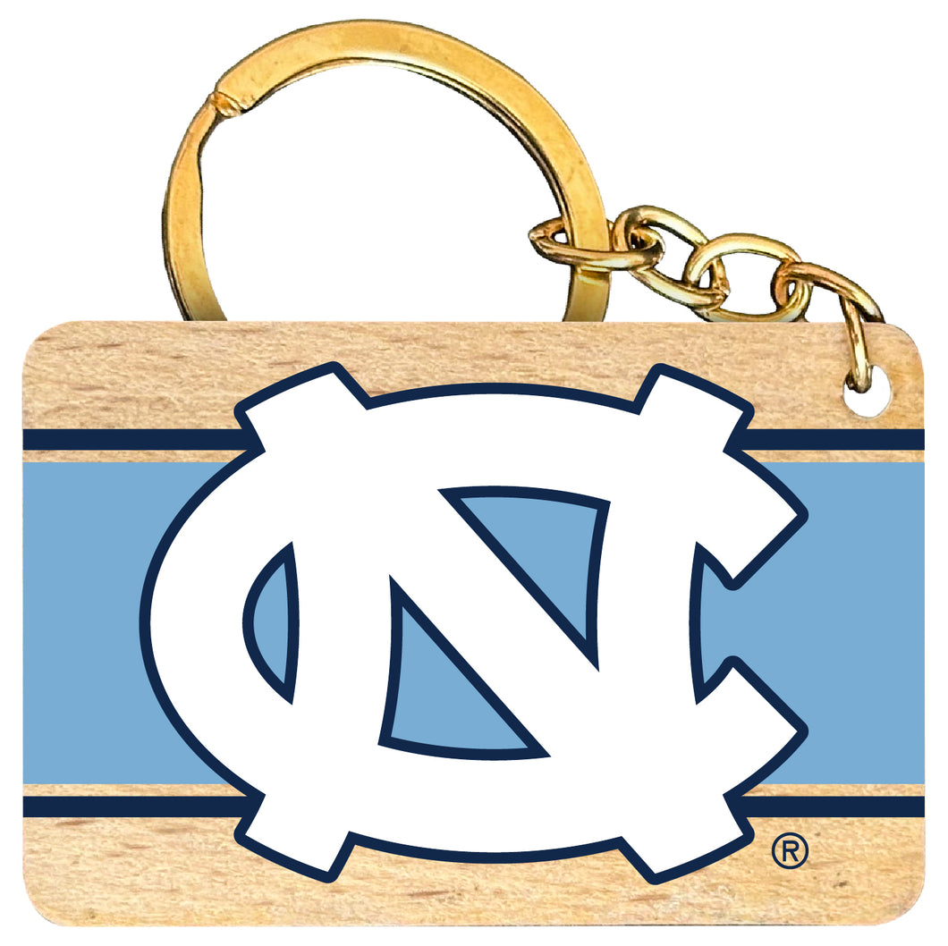 UNC Tar Heels Flat Wood Keychain 1.5