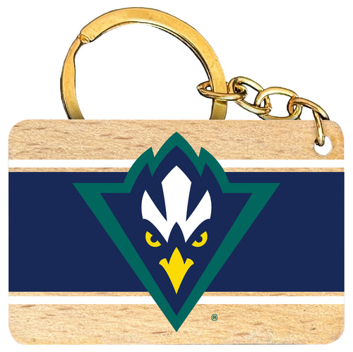 North Carolina Wilmington Seahawks Flat Wood Keychain 1.5