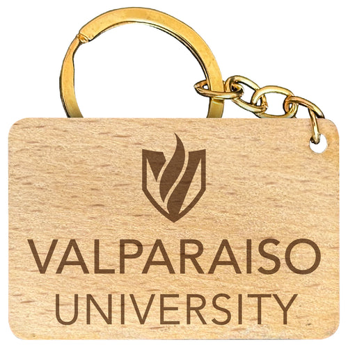 Valparaiso University Engraved Flat Wood Keychain 1.5