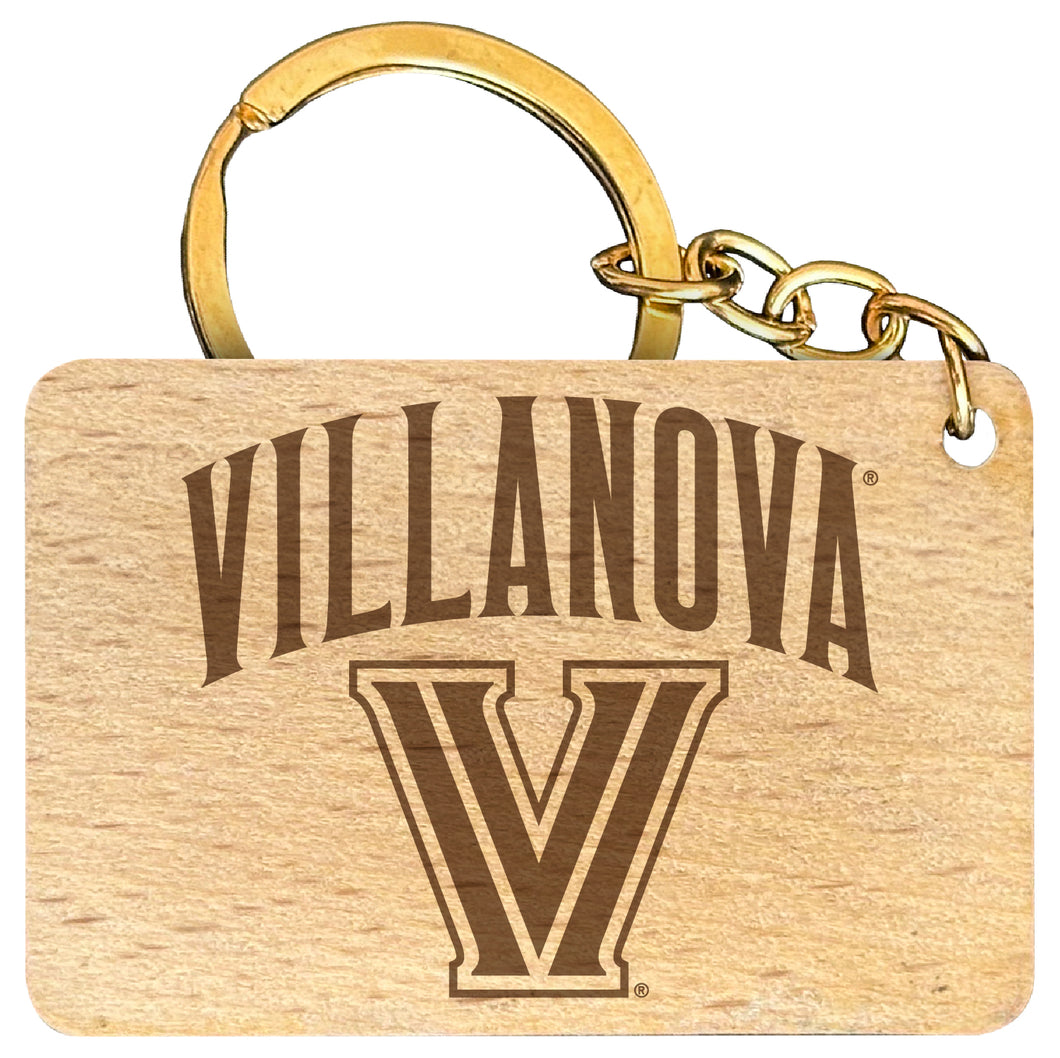 Villanova Wildcats Engraved Flat Wood Keychain 1.5