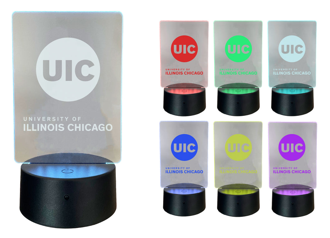 University of Illinois at Chicago Acrylic Color Changing LED Night Light with Remote and USB plug in Officially Licensed Collegiate Product Single