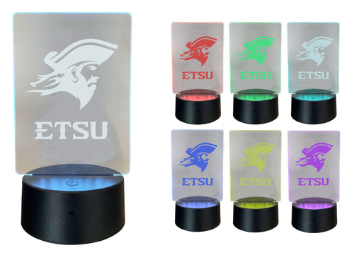 East Tennessee State University Acrylic Color Changing LED Night Light with Remote and USB plug in Officially Licensed Collegiate Product Single