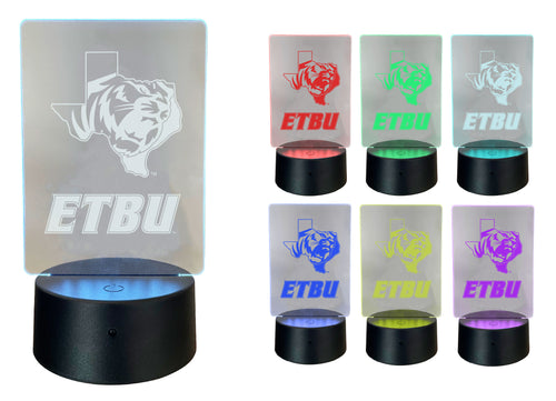 East Texas Baptist University Acrylic Color Changing LED Night Light with Remote and USB plug in Officially Licensed Collegiate Product Single